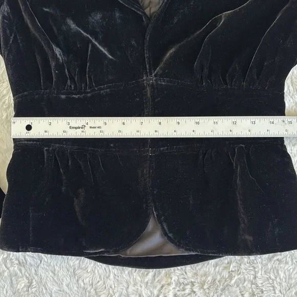 Apostrophe black velvet fitted blazer jacket coat women’s size 2 holiday party - Picture 7 of 10